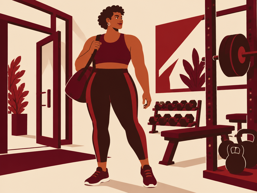 Illustration of a confident person in a gym