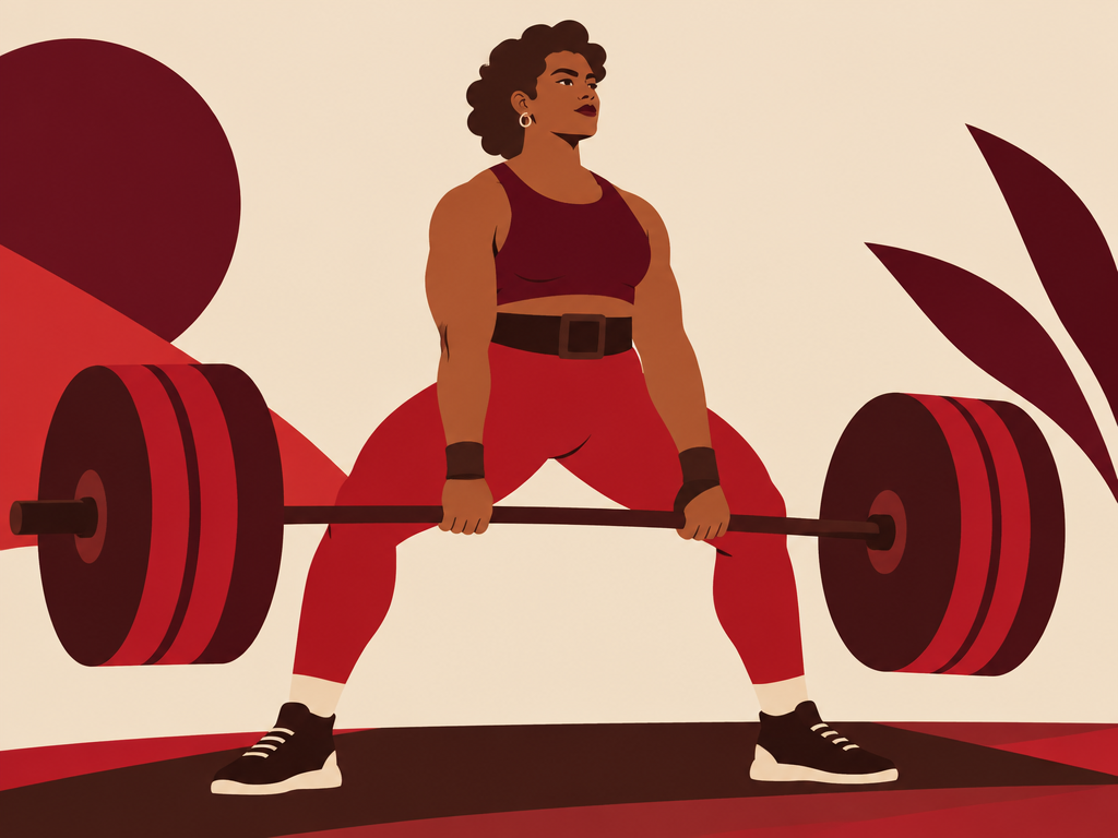 Illustration of a person performing a strong deadlift